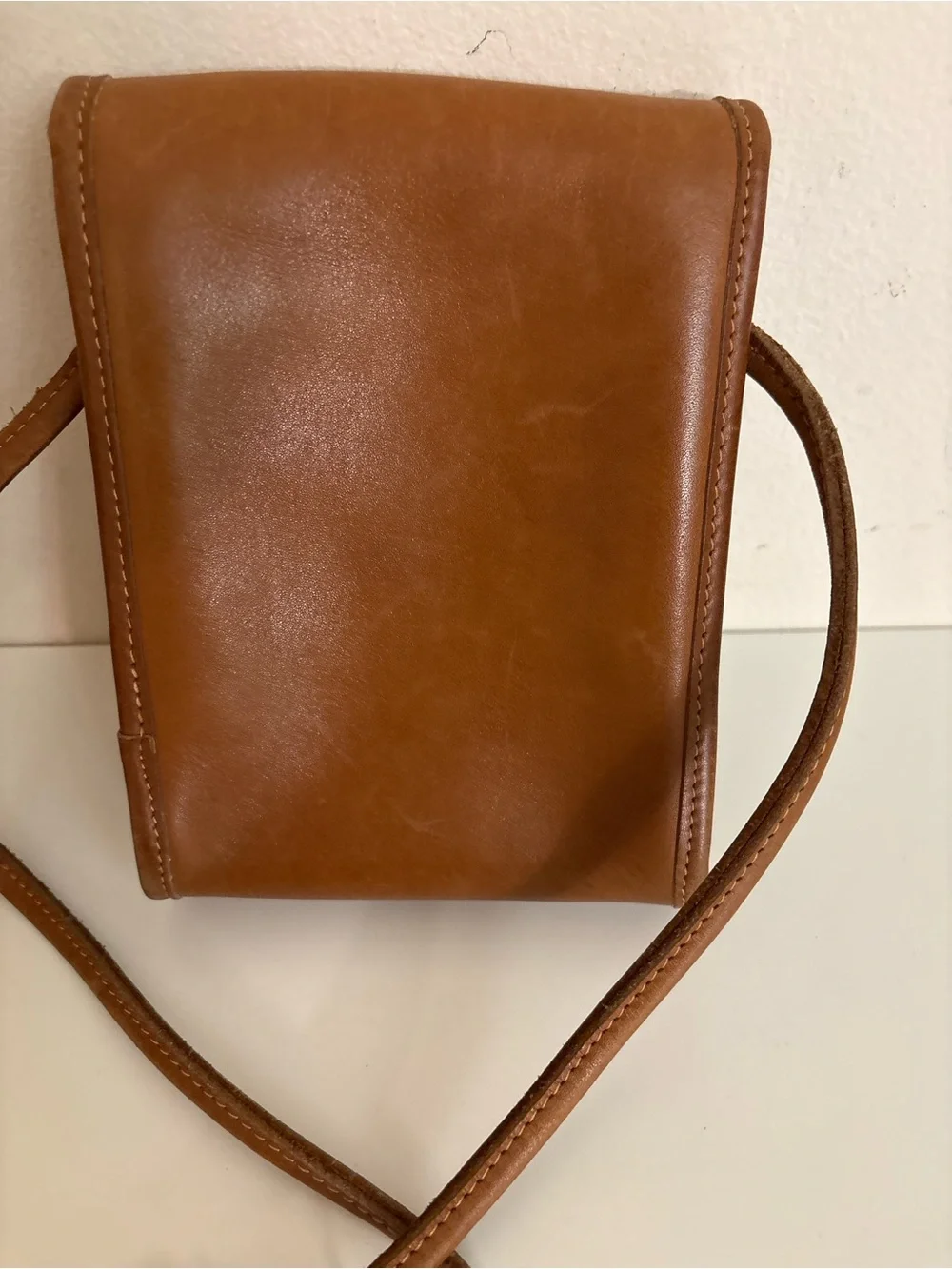Vintage Coach Brown Leather Crossbody mini